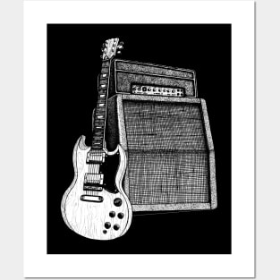 Rock guitar Posters and Art